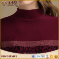 Semi-Usado Polo Roll Neck Striped Women Cashmere Sweater Para Oem E Odm